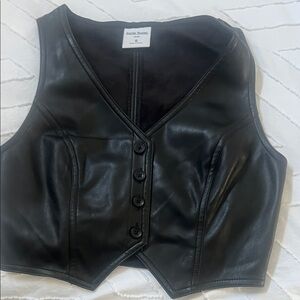 Black faux Leather Vest